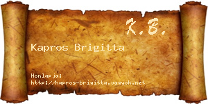 Kapros Brigitta névjegykártya