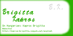brigitta kapros business card